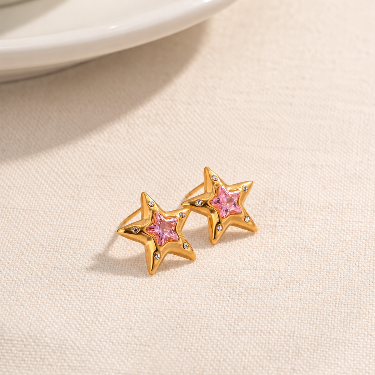 Pink Stardust Studs
