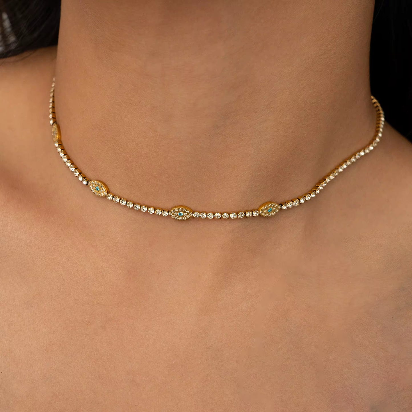 Icy Evil Eye Necklace