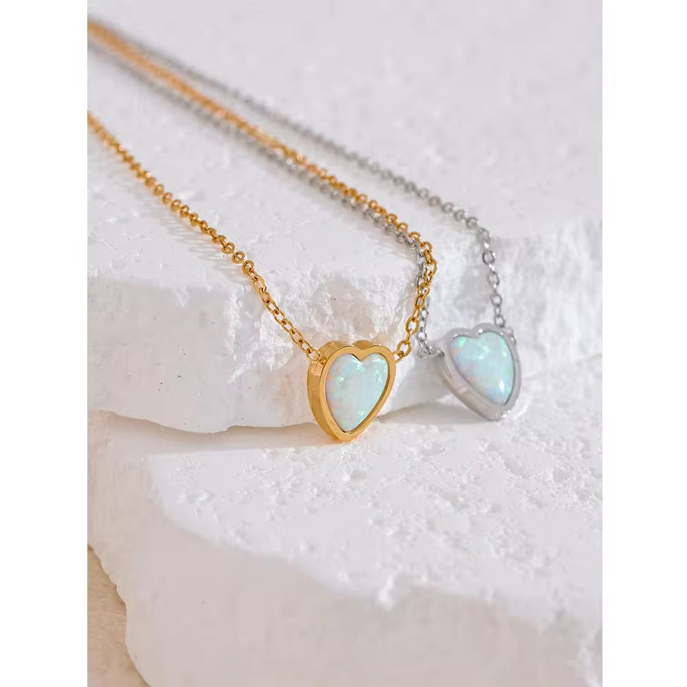 Opal Heart Necklace