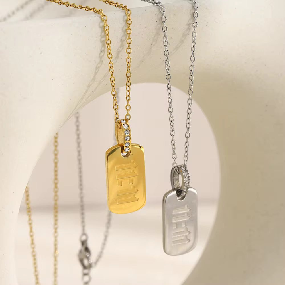Eleven Eleven Tag Necklace