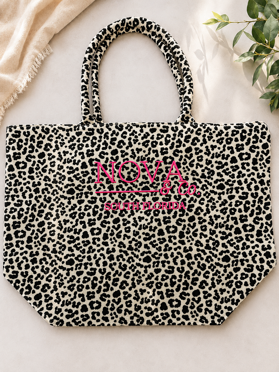 Cheetah Embroidered Tote