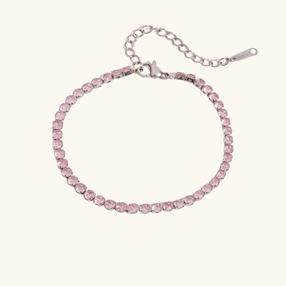 Ally Tennis Bracelet - Pink and Silver