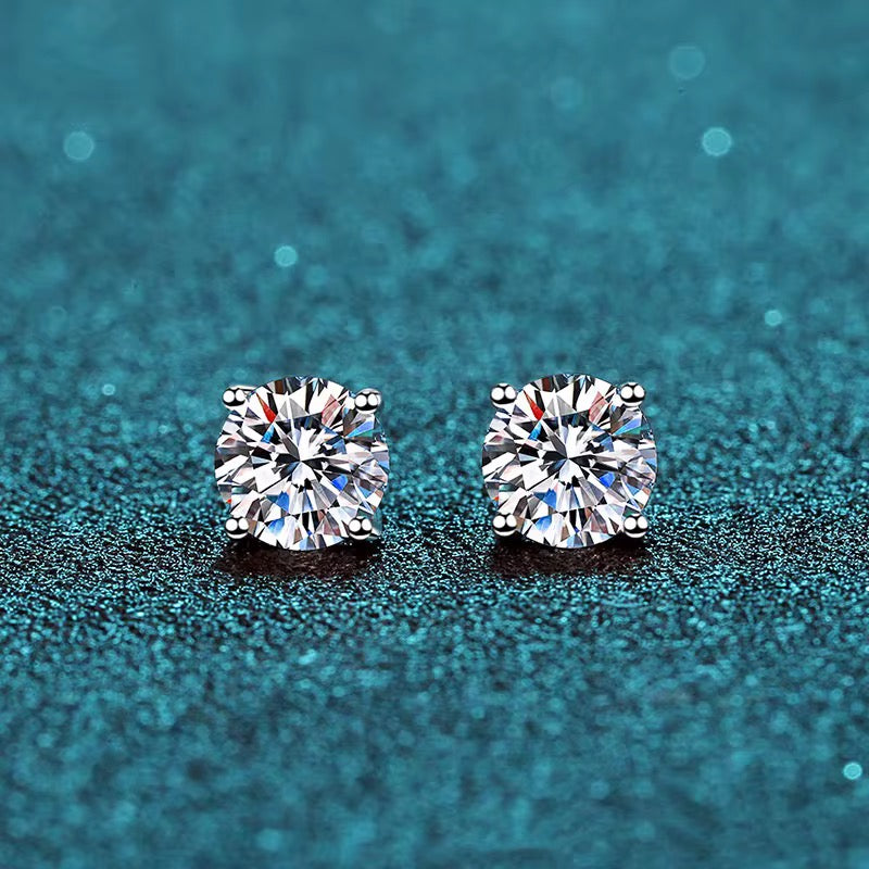 4 Prong Moissanite Studs