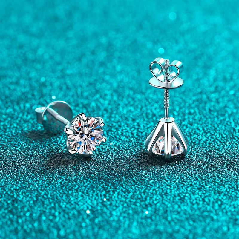6 Prong Moissanite Studs