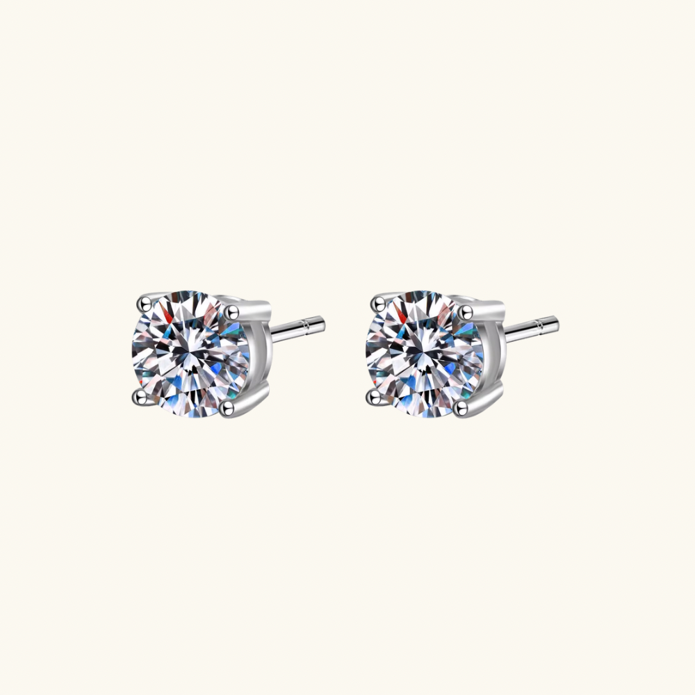 4 Prong Moissanite Studs