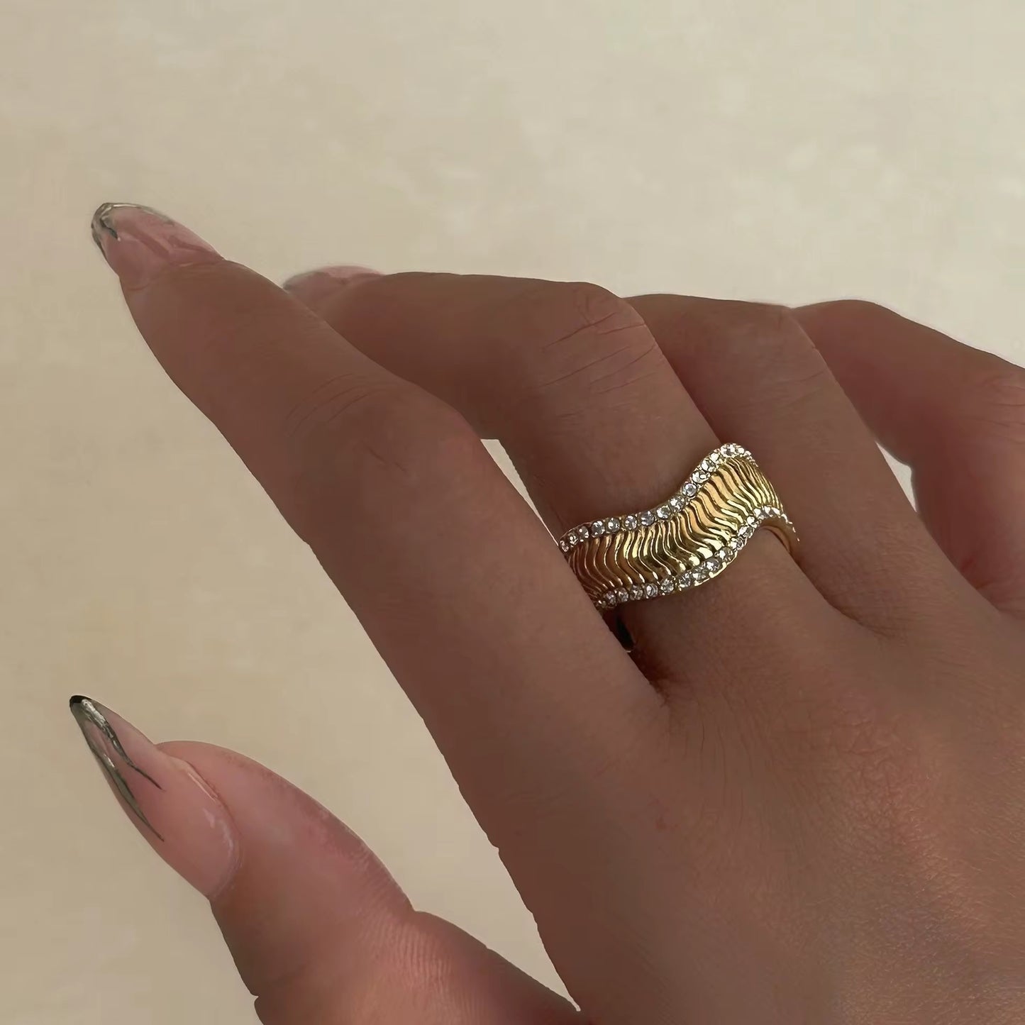 Golden Wave Ring