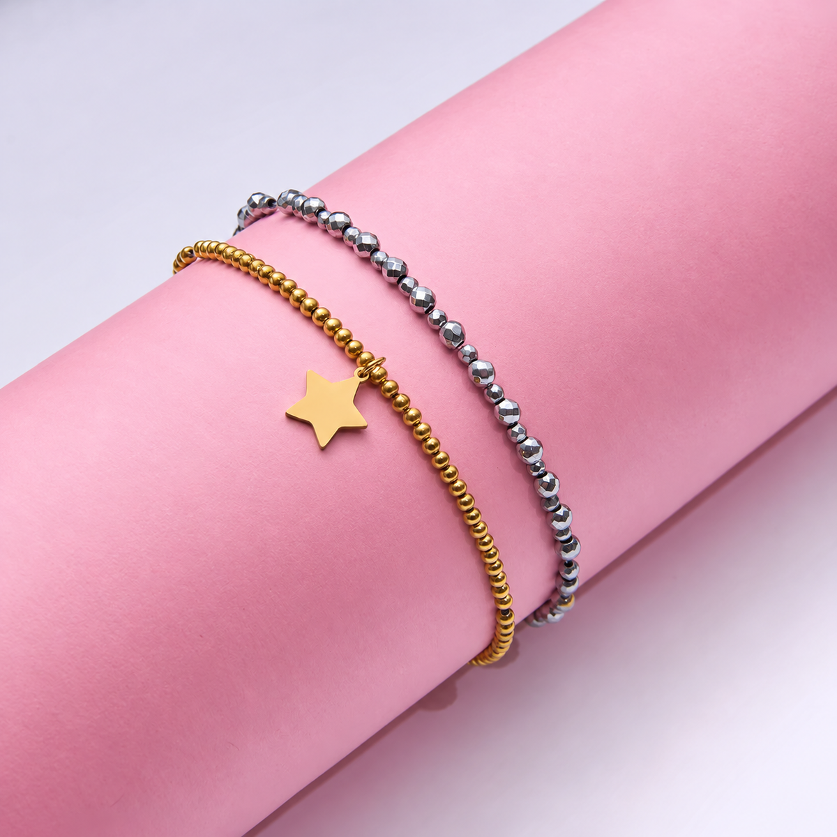 Golden Starlight Beaded Bracelet