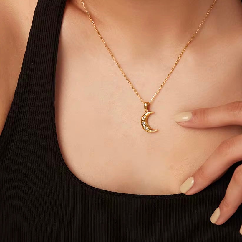 Stardust Crescent Necklace