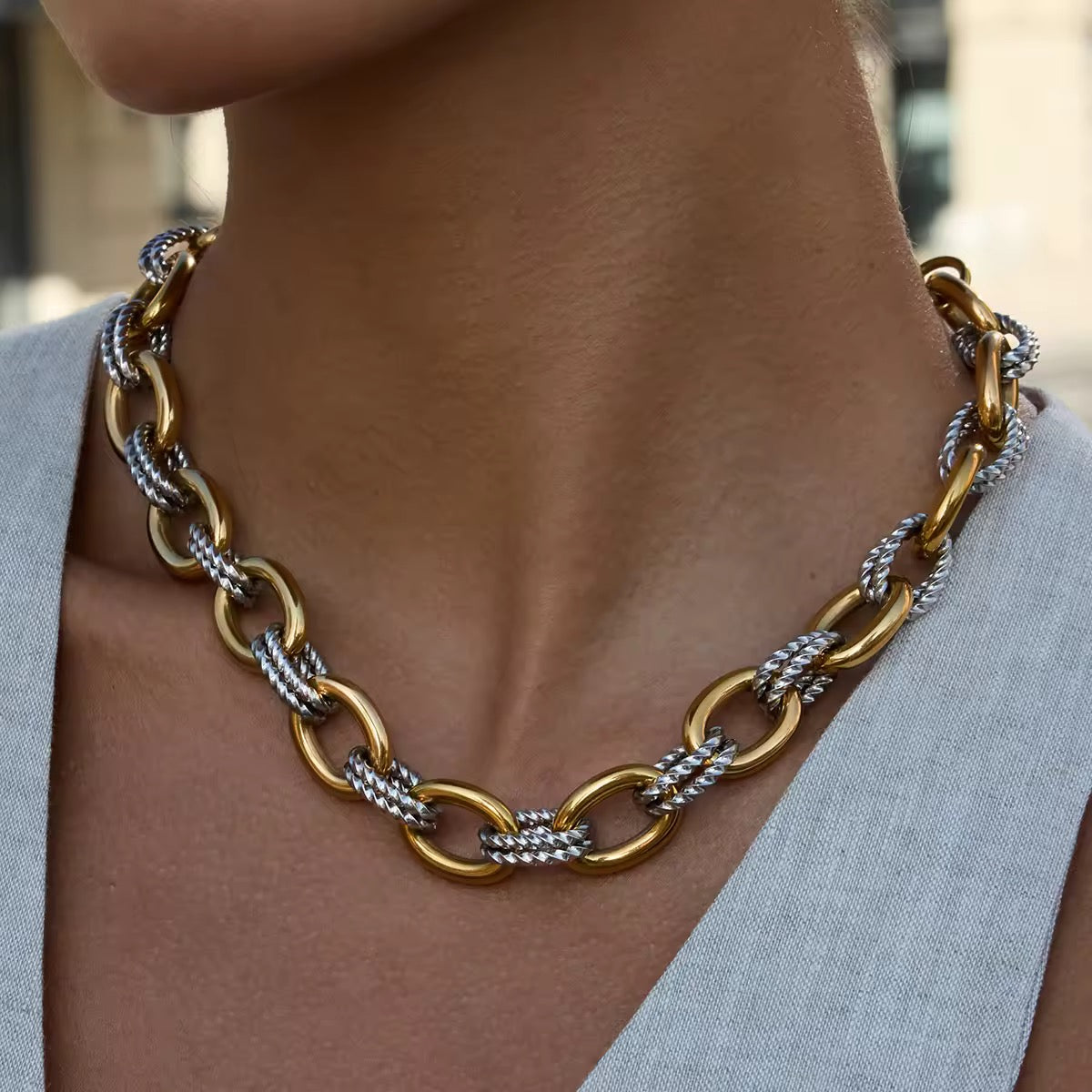 Two Toned Baddie Necklace
