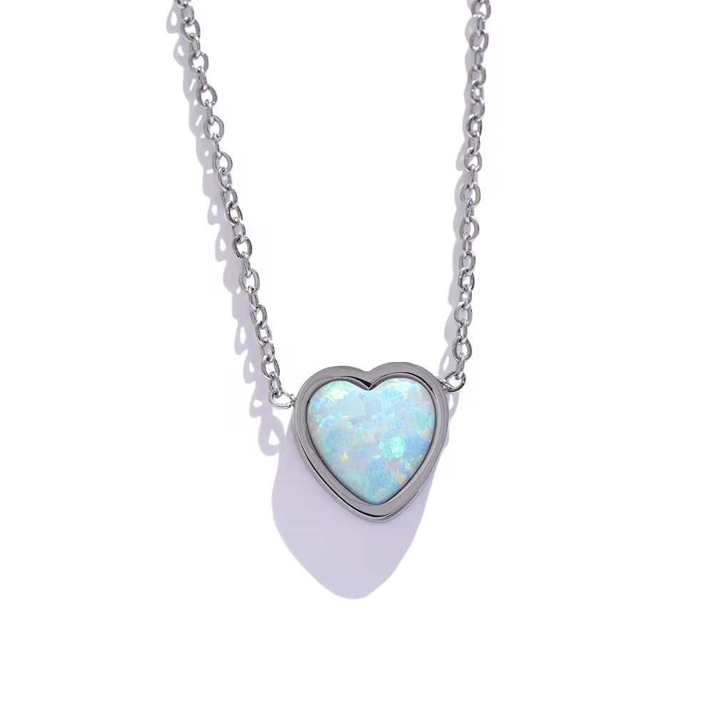 Opal Heart Necklace