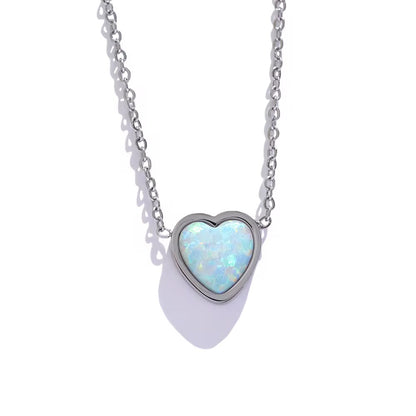 Opal Heart Necklace