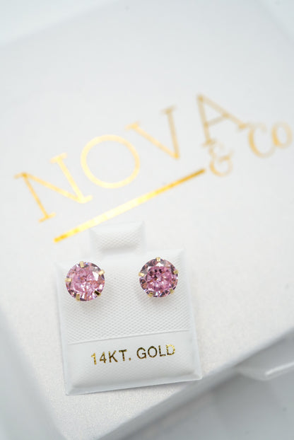 14k Solid Gold - 5 Prong Everyday Earring