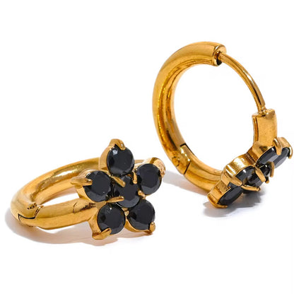 Midnight Bloom Hoops