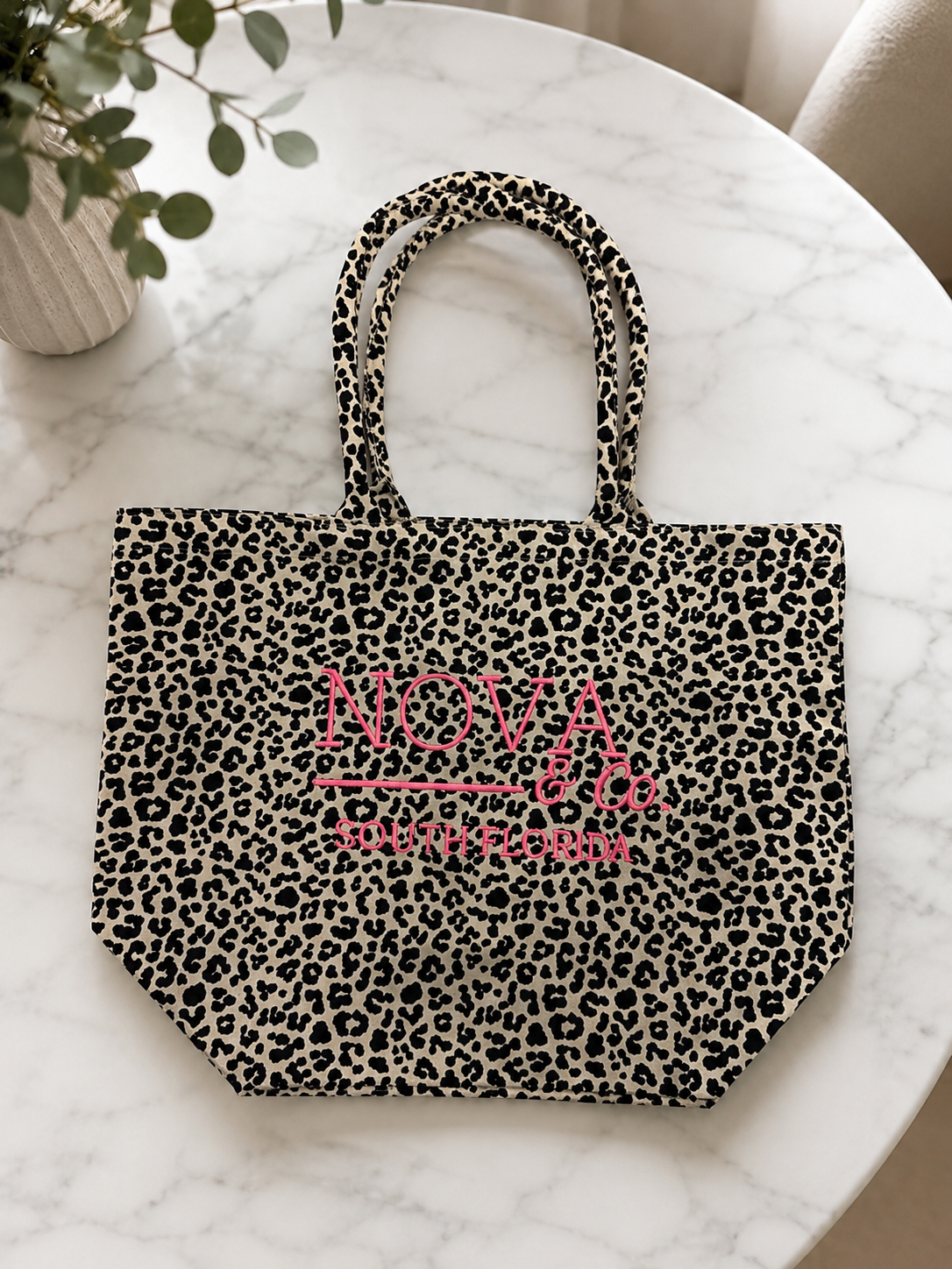 Cheetah Embroidered Tote