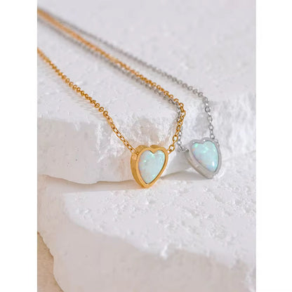 Opal Heart Necklace