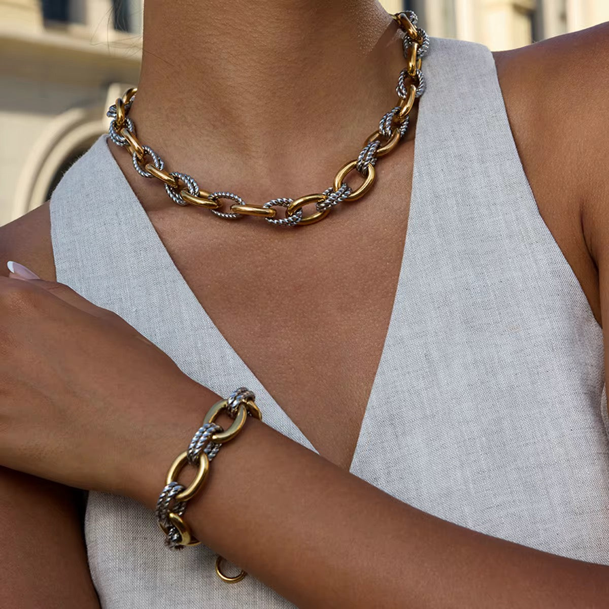Two Toned Baddie Necklace