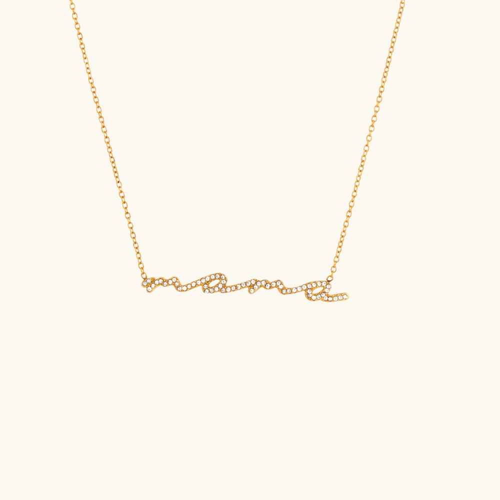 Mama Script Necklace