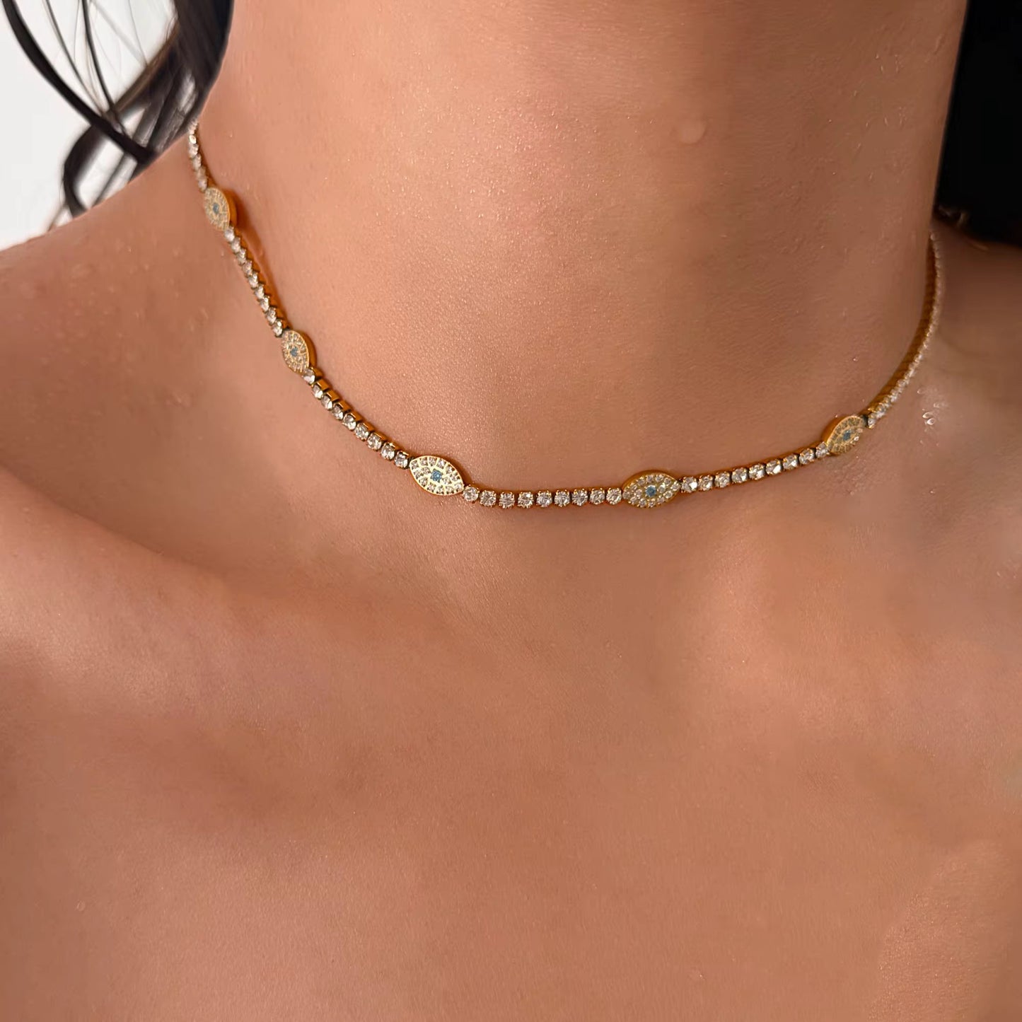 Icy Evil Eye Necklace