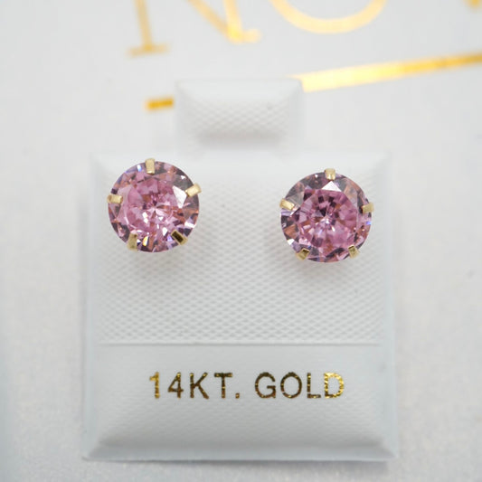 14k Solid Gold - 5 Prong Everyday Earring