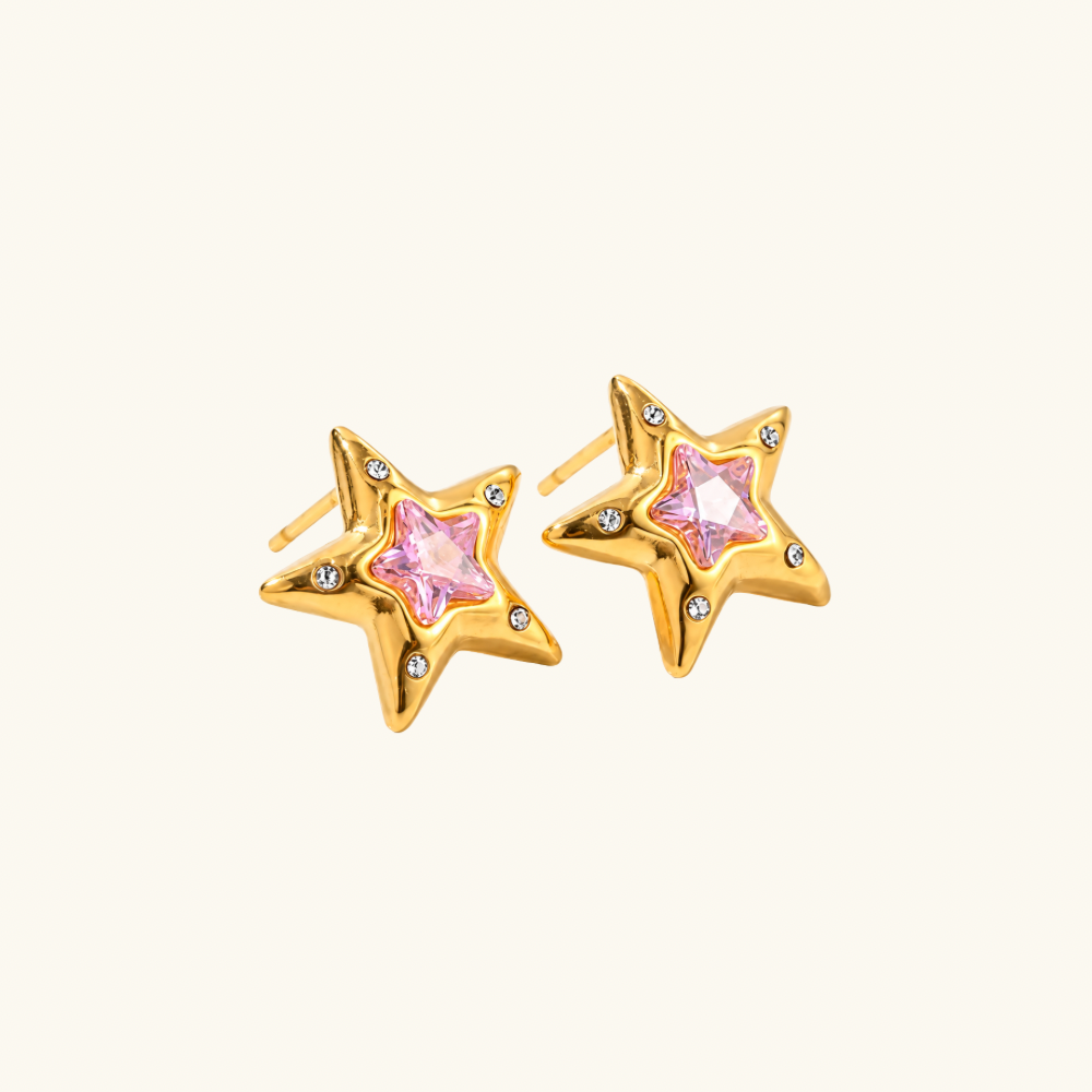Pink Stardust Studs