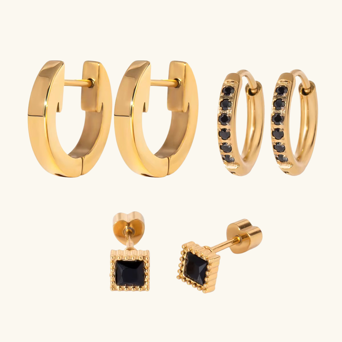Onyx Everyday Earring Set