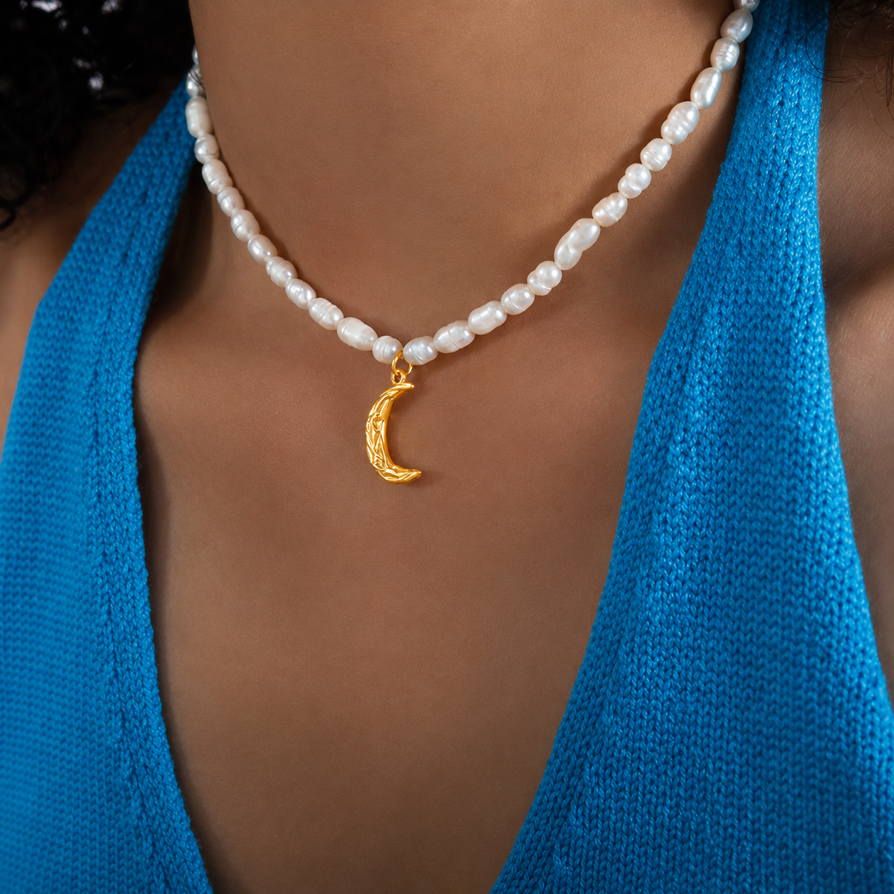 Crescent Pearl Necklace