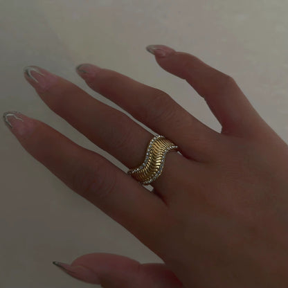 Golden Wave Ring