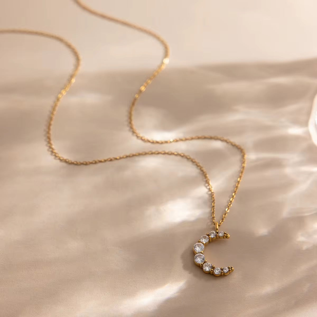 Starlit Crescent Necklace