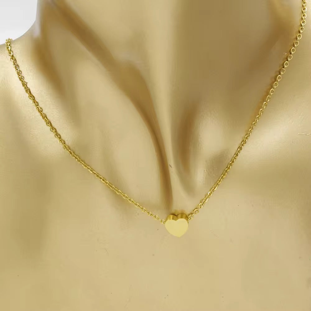 Custom Mini Heart Engraved Necklace