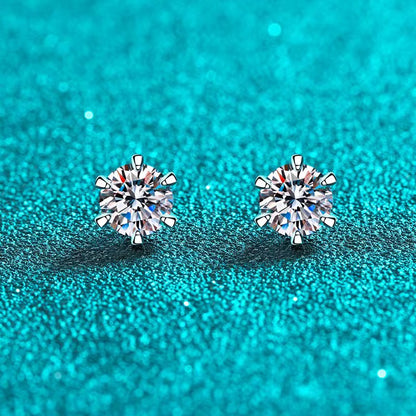6 Prong Moissanite Studs
