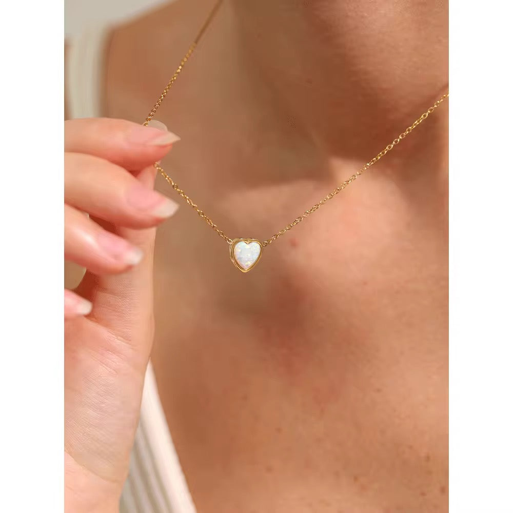 Opal Heart Necklace