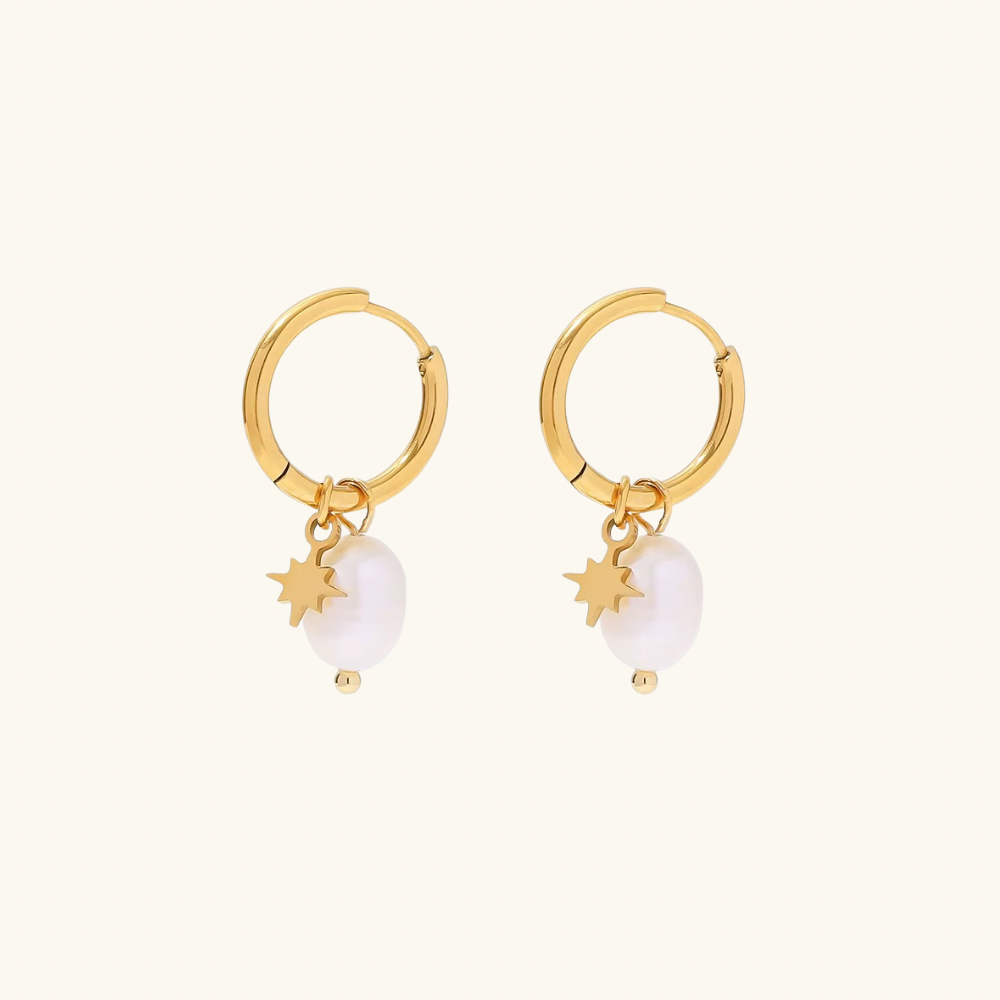 Celestial Pearl Hoops