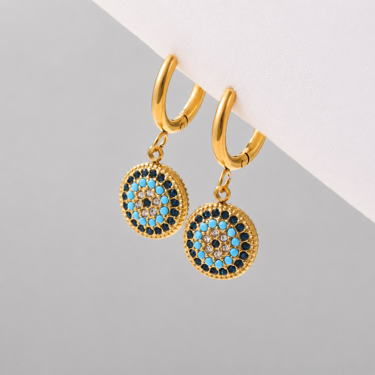 Santorini Evil Eye Hoops