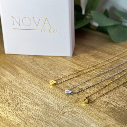 Custom Mini Heart Engraved Necklace