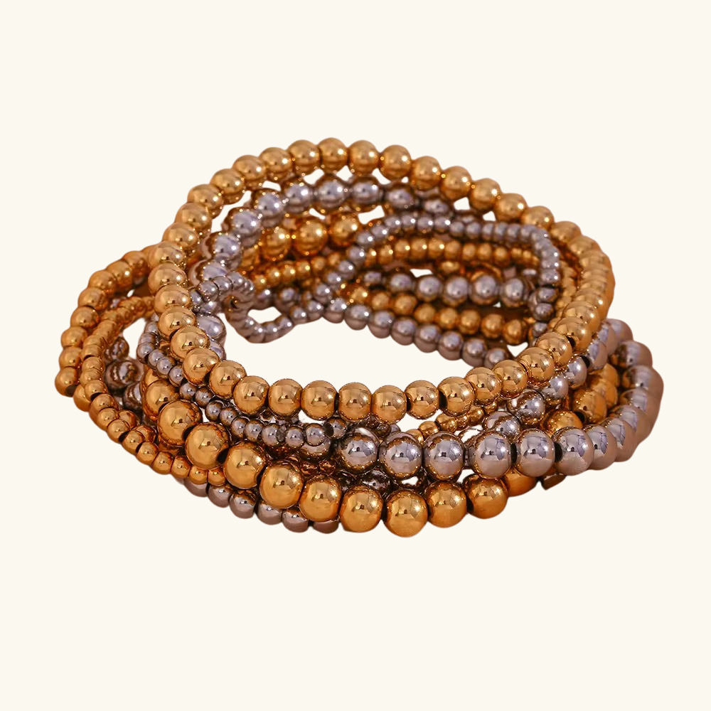 Beaded Bracelet 3mm, 4mm, 5mm Set