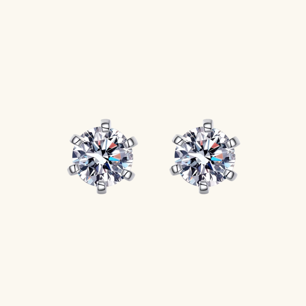 6 Prong Moissanite Studs