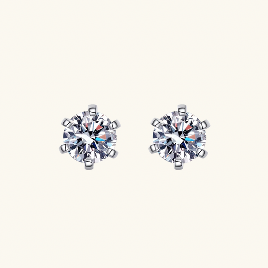 6 Prong Moissanite Studs