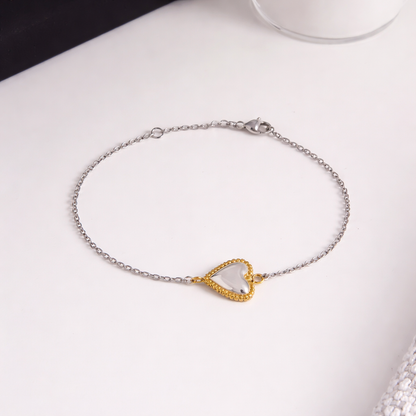 Two-Toned Heart Bracelet