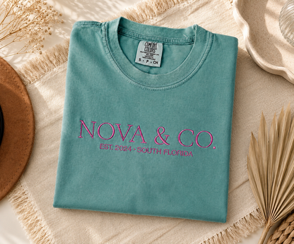 Nova & Co. Embroidered Comfort Colors Tee