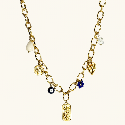 Evil Eye Charm Necklace - Blue String Not Included
