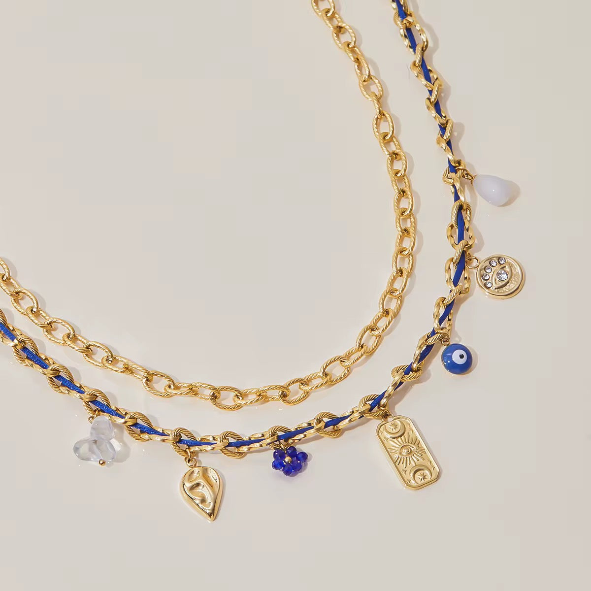 Evil Eye Charm Necklace - Blue String Not Included